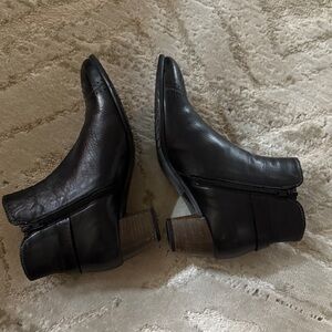 Rinaldi Black Leather Ankle Boots made in Italy